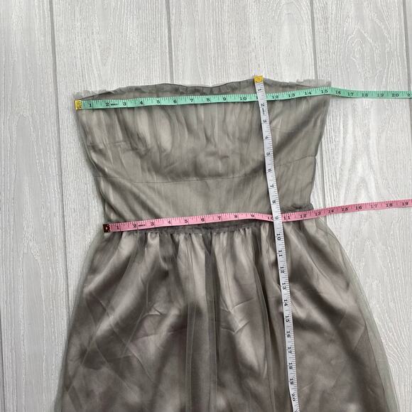 Line + Dot Women's Silver Gray Strapless Tulle Dress Size XS X-Small - Picture 4 of 7